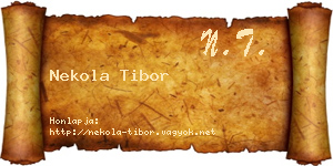 Nekola Tibor névjegykártya
